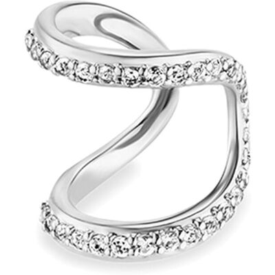 cai Ear Cuff 925 Silber rhodiniert Topas weiß Silber Einheitsgröße cai Ear Cuff 925 Silber rhodiniert Topas weiß Silber Einheitsgröße