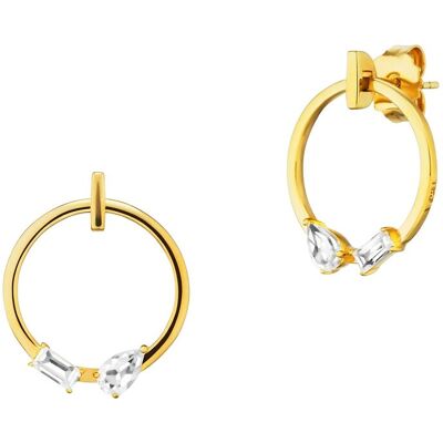 cai Ohrringe 925 Sterling Silber vergoldet mit Weißtopas Gold Einheitsgröße cai Ohrringe 925 Sterling Silber vergoldet mit Weißtopas Gold Einheitsgröße
