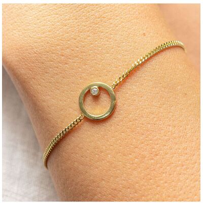 cai Armband 925 Sterling Silber gelb vergoldet Zirkonia Kreis Gold Einheitsgröße cai Armband 925 Sterling Silber gelb vergoldet Zirkonia Kreis Gold Einheitsgröße