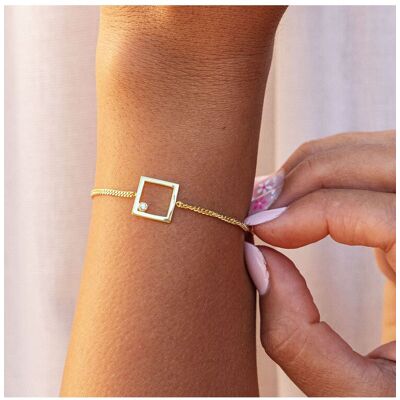 cai Armband 925 Sterling Silber gelb vergoldet Rechteck Zirkonia Gold Einheitsgröße cai Armband 925 Sterling Silber gelb vergoldet Rechteck Zirkonia Gold Einheitsgröße