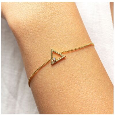 cai Armband 925 Sterling Silber gelb vergoldet Zirkonia Dreieck Gold Einheitsgröße cai Armband 925 Sterling Silber gelb vergoldet Zirkonia Dreieck Gold Einheitsgröße