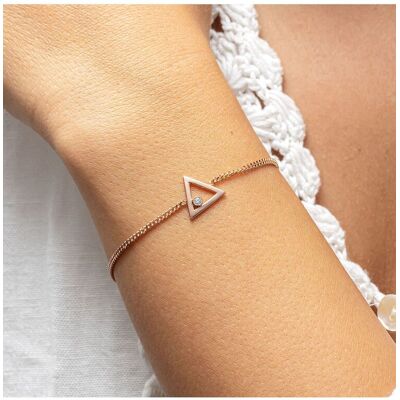 cai Armband 925 Sterling Silber rosé vergoldet Dreieck Zirkonia Roségold Einheitsgröße cai Armband 925 Sterling Silber rosé vergoldet Dreieck Zirkonia Roségold Einheitsgröße