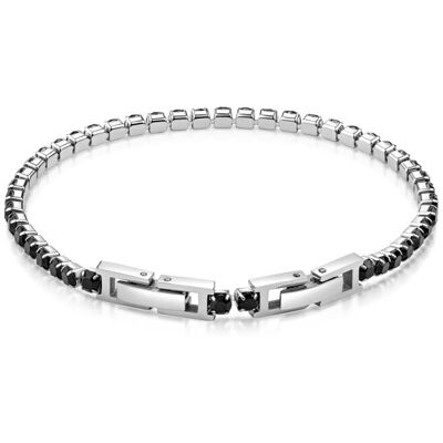 Zeeme Stainless Steel Armband Edelstahl Kristalle schwarz Schwarz Einheitsgröße Zeeme Stainless Steel Armband Edelstahl Kristalle schwarz Schwarz Einheitsgröße