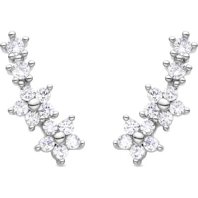 Luxenter Rhodinierte Brillant-Zirkonia-Ohrringe - Olea Silber Einheitsgröße Luxenter Rhodinierte Brillant-Zirkonia-Ohrringe - Olea Silber Einheitsgröße
