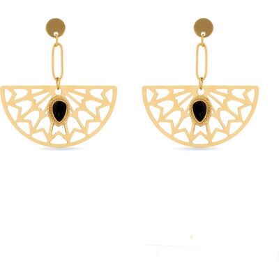 Luxenter Onyx-Ohrringe aus 18 Karat Gelbgold - Tawa Schwarz Einheitsgröße Luxenter Onyx-Ohrringe aus 18 Karat Gelbgold - Tawa Schwarz Einheitsgröße