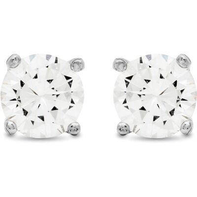 Luxenter Ohrringe Sterling Silber 925 mit rhodiniertem Brillant Zirkonia - Basic Silber Einheitsgröße Luxenter Ohrringe Sterling Silber 925 mit rhodiniertem Brillant Zirkonia - Basic Silber Einheitsgröße