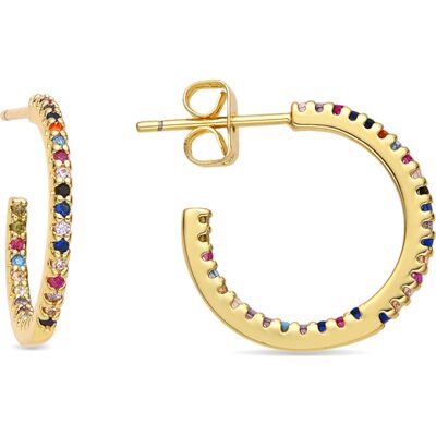 Luxenter Ohrringe mit mehrfarbigen Zirkonia 18k Gold - Kumo Mehrfarben Einheitsgröße Luxenter Ohrringe mit mehrfarbigen Zirkonia 18k Gold - Kumo Mehrfarben Einheitsgröße