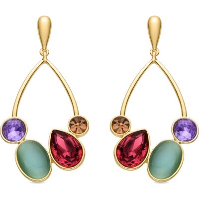 Luxenter Multicolour Zirkonia Ohrringe aus 18k Gelbgold - Mortha Mehrfarben Einheitsgröße Luxenter Multicolour Zirkonia Ohrringe aus 18k Gelbgold - Mortha Mehrfarben Einheitsgröße