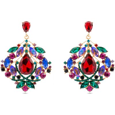 Luxenter Ohrringe mit mehrfarbigem Kristall 18k goldfarben - Moken Mehrfarben Einheitsgröße Luxenter Ohrringe mit mehrfarbigem Kristall 18k goldfarben - Moken Mehrfarben Einheitsgröße