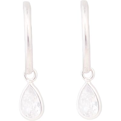 Luxenter Sterling Silber 925 Ohrringe mit rhodiniertem Brillant Zirkonia - Essential Silber Einheitsgröße Luxenter Sterling Silber 925 Ohrringe mit rhodiniertem Brillant Zirkonia - Essential Silber Einheitsgröße