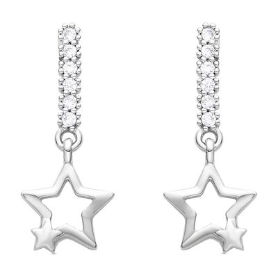 Luxenter rhodinierter Brillant-Zirkonia-Ohrring - Yasio Silber Einheitsgröße Luxenter rhodinierter Brillant-Zirkonia-Ohrring - Yasio Silber Einheitsgröße