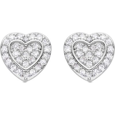 Luxenter rhodinierte Brillant-Zirkonia-Ohrringe - Manye Silber Einheitsgröße Luxenter rhodinierte Brillant-Zirkonia-Ohrringe - Manye Silber Einheitsgröße