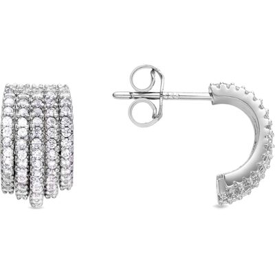 Luxenter rhodinierter Brillant-Zirkonia-Ohrring - Soinsu Silber Einheitsgröße Luxenter rhodinierter Brillant-Zirkonia-Ohrring - Soinsu Silber Einheitsgröße