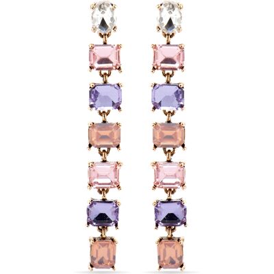 Luxenter Ohrringe mit lilafarbenem Kristall, 18k Gold Finish - Moray Violett Einheitsgröße Luxenter Ohrringe mit lilafarbenem Kristall, 18k Gold Finish - Moray Violett Einheitsgröße