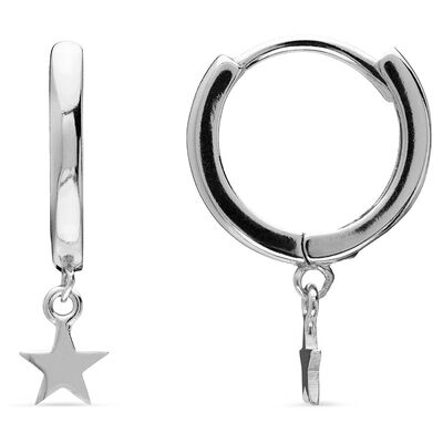 Luxenter 925 Sterling Silber rhodinierte Ohrringe - Stern Silber Einheitsgröße Luxenter 925 Sterling Silber rhodinierte Ohrringe - Stern Silber Einheitsgröße