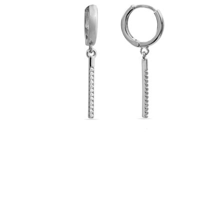 Luxenter Rhodium plattierte Brillant Zirkonia Ohrringe - Remin Silber Einheitsgröße Luxenter Rhodium plattierte Brillant Zirkonia Ohrringe - Remin Silber Einheitsgröße