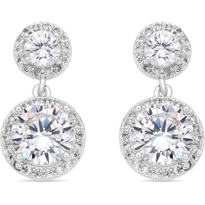 Luxenter Ohrringe mit glänzenden Zirkonia in silberner Ausführung - Anvoyra Silber Einheitsgröße Luxenter Ohrringe mit glänzenden Zirkonia in silberner Ausführung - Anvoyra Silber Einheitsgröße