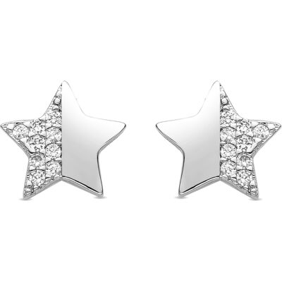 Luxenter Rhodium plattierte Brillant Zirkonia Ohrringe - Shial Silber Einheitsgröße Luxenter Rhodium plattierte Brillant Zirkonia Ohrringe - Shial Silber Einheitsgröße
