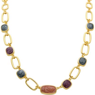 Luxenter Multicolour-Harz-Halskette aus 18K Gelbgold - Orzur Mehrfarben Einheitsgröße Luxenter Multicolour-Harz-Halskette aus 18K Gelbgold - Orzur Mehrfarben Einheitsgröße