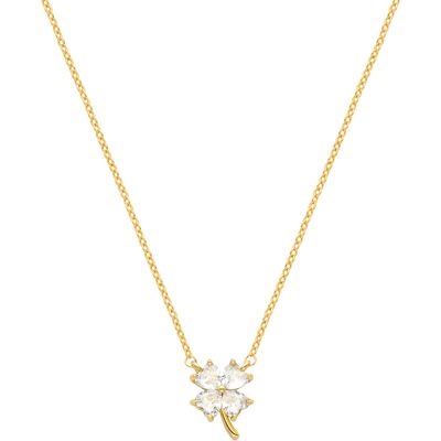 Luxenter Halskette aus 18K Gelbgold mit Brillant Zirkonia - Trak Silber Einheitsgröße Luxenter Halskette aus 18K Gelbgold mit Brillant Zirkonia - Trak Silber Einheitsgröße