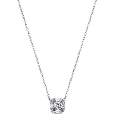 Luxenter Sterling Silber 925 Halskette mit rhodiniertem Brillant Zirkonia - Dyadu Silber Einheitsgröße Luxenter Sterling Silber 925 Halskette mit rhodiniertem Brillant Zirkonia - Dyadu Silber Einheitsgröße