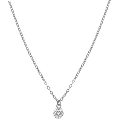 Luxenter Halskette aus 925 Sterling Silber und rhodiniertem Brillant Zirkonia - Oris Silber Einheitsgröße Luxenter Halskette aus 925 Sterling Silber und rhodiniertem Brillant Zirkonia - Oris Silber Einheitsgröße
