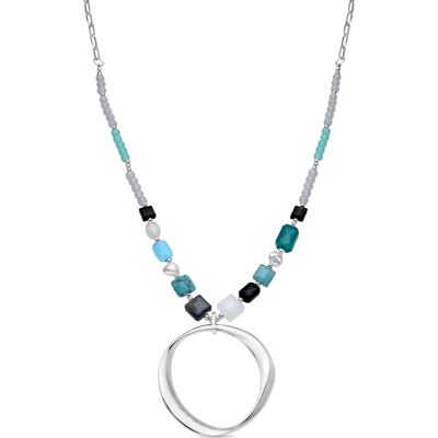 Luxenter Multicolor Kristall-Halskette aus 18K Gelbgold - Miyou Mehrfarben Einheitsgröße Luxenter Multicolor Kristall-Halskette aus 18K Gelbgold - Miyou Mehrfarben Einheitsgröße