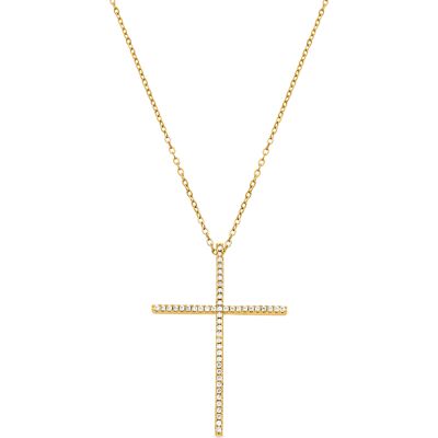 Luxenter-Halskette mit glänzenden Zirkonia in 18K Gold - Saisa Silber Einheitsgröße Luxenter-Halskette mit glänzenden Zirkonia in 18K Gold - Saisa Silber Einheitsgröße