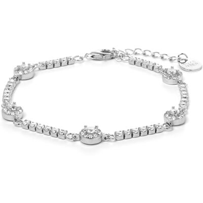 Luxenter 925 Sterling Silber Armband mit rhodiniertem Brillant Zirkonia - Daimas Silber Einheitsgröße Luxenter 925 Sterling Silber Armband mit rhodiniertem Brillant Zirkonia - Daimas Silber Einheitsgröße