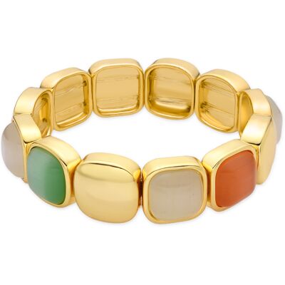 Luxenter mehrfarbiges Katzenaugen-Armband mit 18k Gold-Finish - Jajim Mehrfarben Einheitsgröße Luxenter mehrfarbiges Katzenaugen-Armband mit 18k Gold-Finish - Jajim Mehrfarben Einheitsgröße