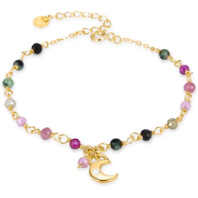 Luxenter 925 Sterling Silber Armband mit Multicolor Kristall in 18K Gelbgold - Duk Mehrfarben Einheitsgröße Luxenter 925 Sterling Silber Armband mit Multicolor Kristall in 18K Gelbgold - Duk Mehrfarben Einheitsgröße