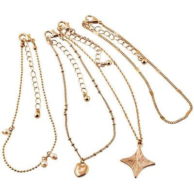 Steuer Modeschmuck Fußketten Set Metall Glänzend gelb vergoldet Gold Einheitsgröße Steuer Modeschmuck Fußketten Set Metall Glänzend gelb vergoldet Gold Einheitsgröße