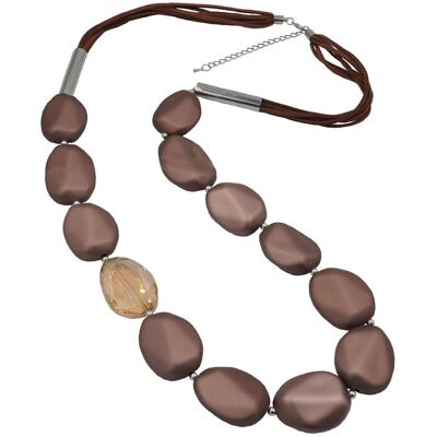 Steuer Modeschmuck Kette Velour Glasstein braun Braun Einheitsgröße Steuer Modeschmuck Kette Velour Glasstein braun Braun Einheitsgröße