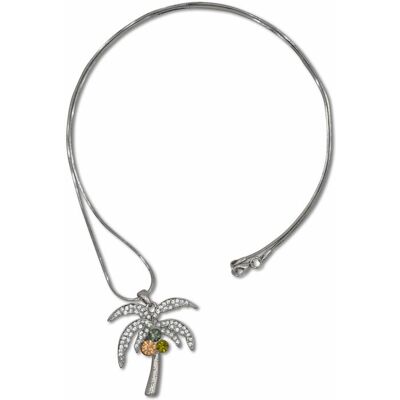 Steuer Modeschmuck Anhänger mit Kette Palmenanhänger an Kette Silber Einheitsgröße Steuer Modeschmuck Anhänger mit Kette Palmenanhänger an Kette Silber Einheitsgröße