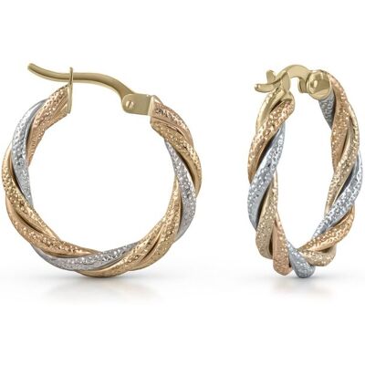 Fascination by Ellen K. Ohrringe Gold 585 dreifarbig 21mm Durchmesser Mehrfarben Einheitsgröße Fascination by Ellen K. Ohrringe Gold 585 dreifarbig 21mm Durchmesser Mehrfarben Einheitsgröße