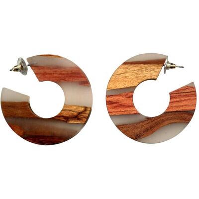 Steuer Modeschmuck Creolen Holz Acryl grau Mehrfarben Einheitsgröße Steuer Modeschmuck Creolen Holz Acryl grau Mehrfarben Einheitsgröße