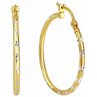 Zeeme Basic Ohrringe Silber 925 vergoldet diamantiert 30mm Durchmesser Gold Einheitsgröße Zeeme Basic Ohrringe Silber 925 vergoldet diamantiert 30mm Durchmesser Gold Einheitsgröße
