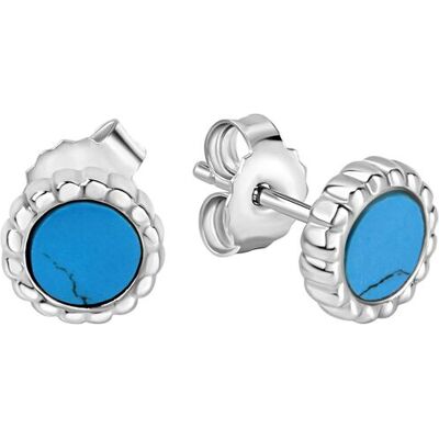 Zeeme Basic Ohrringe Silber 925 rhodiniert mit syn. Türkis Silber Einheitsgröße Zeeme Basic Ohrringe Silber 925 rhodiniert mit syn. Türkis Silber Einheitsgröße