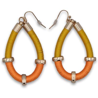 Steuer Modeschmuck Ohrhänger Metall Textil gelb Orange Mehrfarben Einheitsgröße Steuer Modeschmuck Ohrhänger Metall Textil gelb Orange Mehrfarben Einheitsgröße
