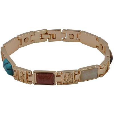 Steuer Modeschmuck Armband Echtstein mehrfarbig Magnet Mehrfarben Einheitsgröße Steuer Modeschmuck Armband Echtstein mehrfarbig Magnet Mehrfarben Einheitsgröße