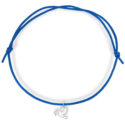 Beka & Bell BEKA&BELL Armband 925 Sterling Silber Glänzend Taube Textil 14-28cm Blau Einheitsgröße Beka & Bell BEKA&BELL Armband 925 Sterling Silber Glänzend Taube Textil 14-28cm Blau Einheitsgröße