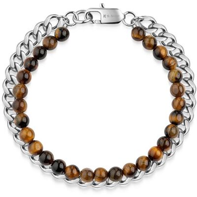 Zeeme Stainless Steel Armband Edelstahl Tigerauge Mehrfarben Einheitsgröße Zeeme Stainless Steel Armband Edelstahl Tigerauge Mehrfarben Einheitsgröße