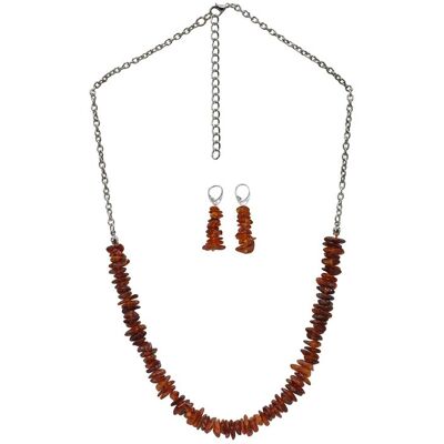 Steuer Modeschmuck Schmuckset Set aus Collier und Ohrhänger Bernstein braun Braun Einheitsgröße Steuer Modeschmuck Schmuckset Set aus Collier und Ohrhänger Bernstein braun Braun Einheitsgröße