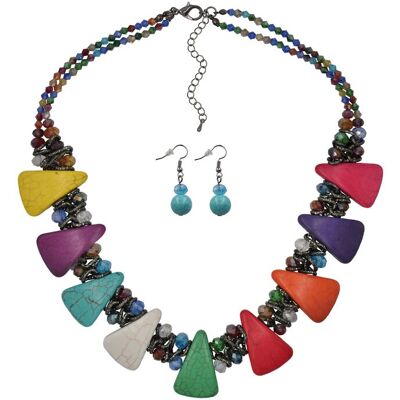 Steuer Modeschmuck Schmuckset Set aus Collier und Ohrhaken multicolor Mehrfarben Einheitsgröße Steuer Modeschmuck Schmuckset Set aus Collier und Ohrhaken multicolor Mehrfarben Einheitsgröße