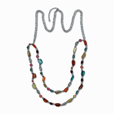Steuer Modeschmuck Kette Modekette Muschel multi color Silber Einheitsgröße Steuer Modeschmuck Kette Modekette Muschel multi color Silber Einheitsgröße