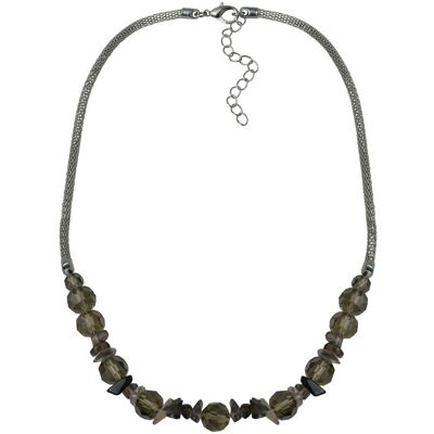 Steuer Modeschmuck Collier Meshkette silberfarben Rauchquarz Braun Einheitsgröße Steuer Modeschmuck Collier Meshkette silberfarben Rauchquarz Braun Einheitsgröße