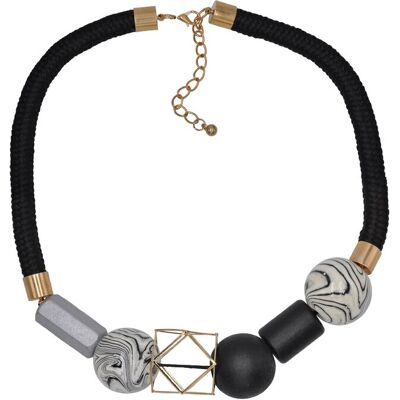 Steuer Modeschmuck Collier mit Zierde in schwarz/gold/weiß und silber Mehrfarben Einheitsgröße Steuer Modeschmuck Collier mit Zierde in schwarz/gold/weiß und silber Mehrfarben Einheitsgröße