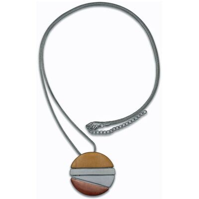 Steuer Modeschmuck Anhänger mit Kette Moderner Metallanhänger an Longkette, tricolor Silber Einheitsgröße Steuer Modeschmuck Anhänger mit Kette Moderner Metallanhänger an Longkette, tricolor Silber Einheitsgröße