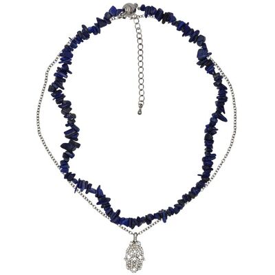 Steuer Modeschmuck Collier Set Lapislazuli-Splitterkette und Kette mit Anhänger Blau Einheitsgröße Steuer Modeschmuck Collier Set Lapislazuli-Splitterkette und Kette mit Anhänger Blau Einheitsgröße