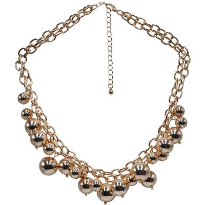 Steuer Modeschmuck Kette zweireihig goldfarben mit verschiedenen Bubbles Gold Einheitsgröße Steuer Modeschmuck Kette zweireihig goldfarben mit verschiedenen Bubbles Gold Einheitsgröße